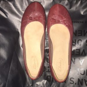 Clarks Red Ballet Flats